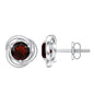 Solitaire 0.6 Carat Garnet Swirl Stud Earrings in 3 Prong Setting