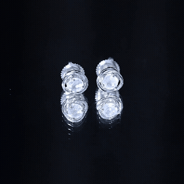 Solitaire Moonstone Swirl Stud Earrings with Certificate