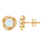 Solitaire Moonstone Swirl Stud Earrings with Certificate