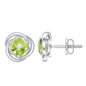 1 Carat Round Cut Peridot Swirl Stud Earrings