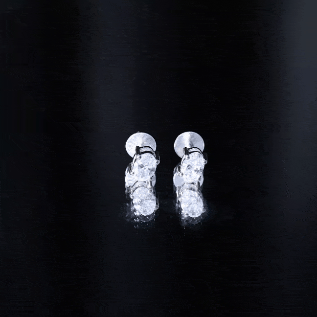 0.8 Carat Oval Shaped Lab Grown Diamond Solitaire Stud Earrings