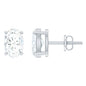 0.8 Carat Oval Shaped Lab Grown Diamond Solitaire Stud Earrings
