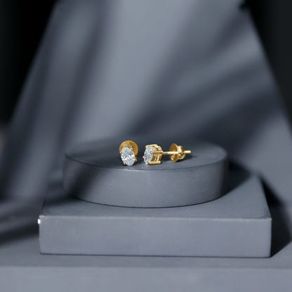 0.8 Carat Oval Shaped Lab Grown Diamond Solitaire Stud Earrings