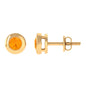 0.9 Carat Bezel Set Round Fire Opal Solitaire Stud Earrings