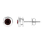 Garnet Solitaire Stud Earrings in Bezel Setting