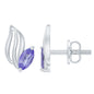 Natural Marquise Tanzanite Leaf Earrings with Screw Back