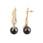 Designer 16 Carat Tahitian Pearl Dangle Earrings with Diamond