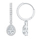 Certified Moissanite Teardrop Earrings with Hinged Hoop