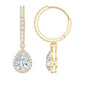 Certified Moissanite Teardrop Earrings with Hinged Hoop