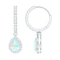 Real 1.4 Carat Ethiopian Opal Teardrop Hoop Earrings with Certificate