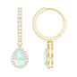 Real 1.4 Carat Ethiopian Opal Teardrop Hoop Earrings with Certificate