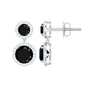 Natural Black Onyx and Moissanite Dangling Earrings