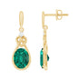 Oval Lab Created Emerald Love Knot Dangle Earrings