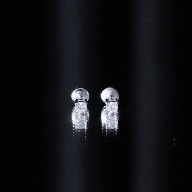Certified Cubic Zirconia Half Carat Stud Earrings with Screw Back