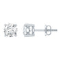 Certified Cubic Zirconia Half Carat Stud Earrings with Screw Back