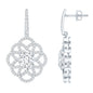 Certified 2.58 Carat Oval Cubic Zirconia Statement Flower Earrings for Women
