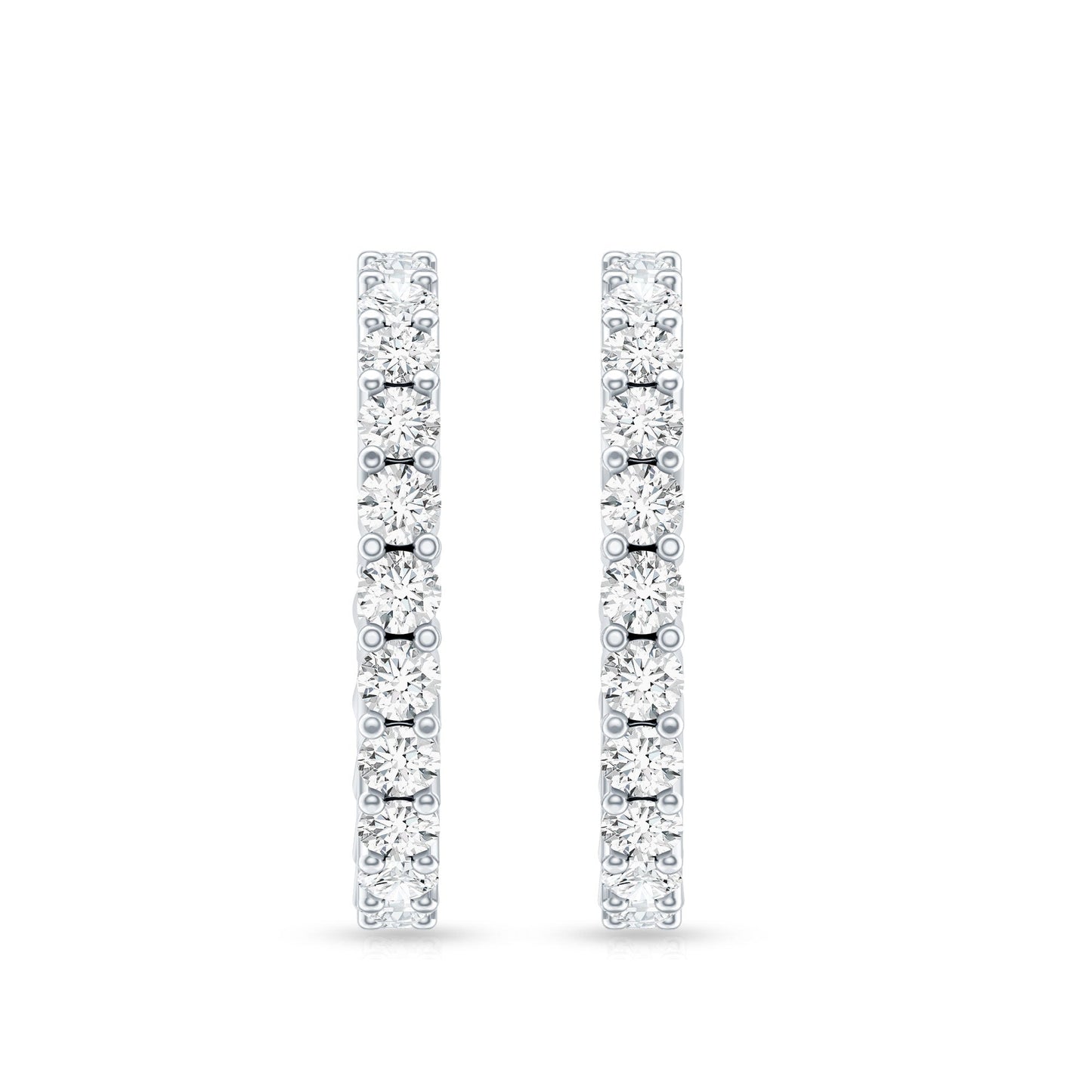 Lab Grown Diamond Hoop Earrings with Screw Back