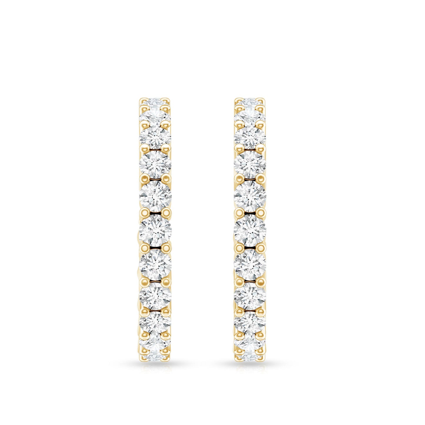 Lab Grown Diamond Hoop Earrings with Screw Back