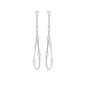 Bezel Set Real Diamond Chain Earrings