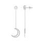 Certified Diamond Star and Moon Chain Earrings