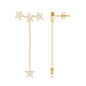 Natural Diamond Star Dangle Earrings