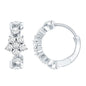 Certified Diamond Flower Hoop Earrings For Women