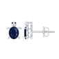 1.2 Carat Oval Cut Blue Sapphire Sea Turtle Earrings