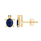 1.2 Carat Oval Cut Blue Sapphire Sea Turtle Earrings