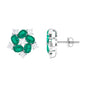 Certified Emerald and Moissanite Wedding Stud Earrings
