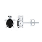 Oval Shaped Black Onyx Turtle Stud Earrings