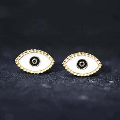 Enamel Evil Eye Stud Earrings for Women