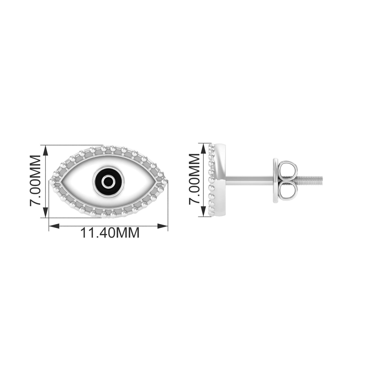 Enamel Evil Eye Stud Earrings for Women
