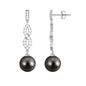 Cultured 15 Carat Tahitian Pearl Dangle Earrings with Diamond Infinity Knot