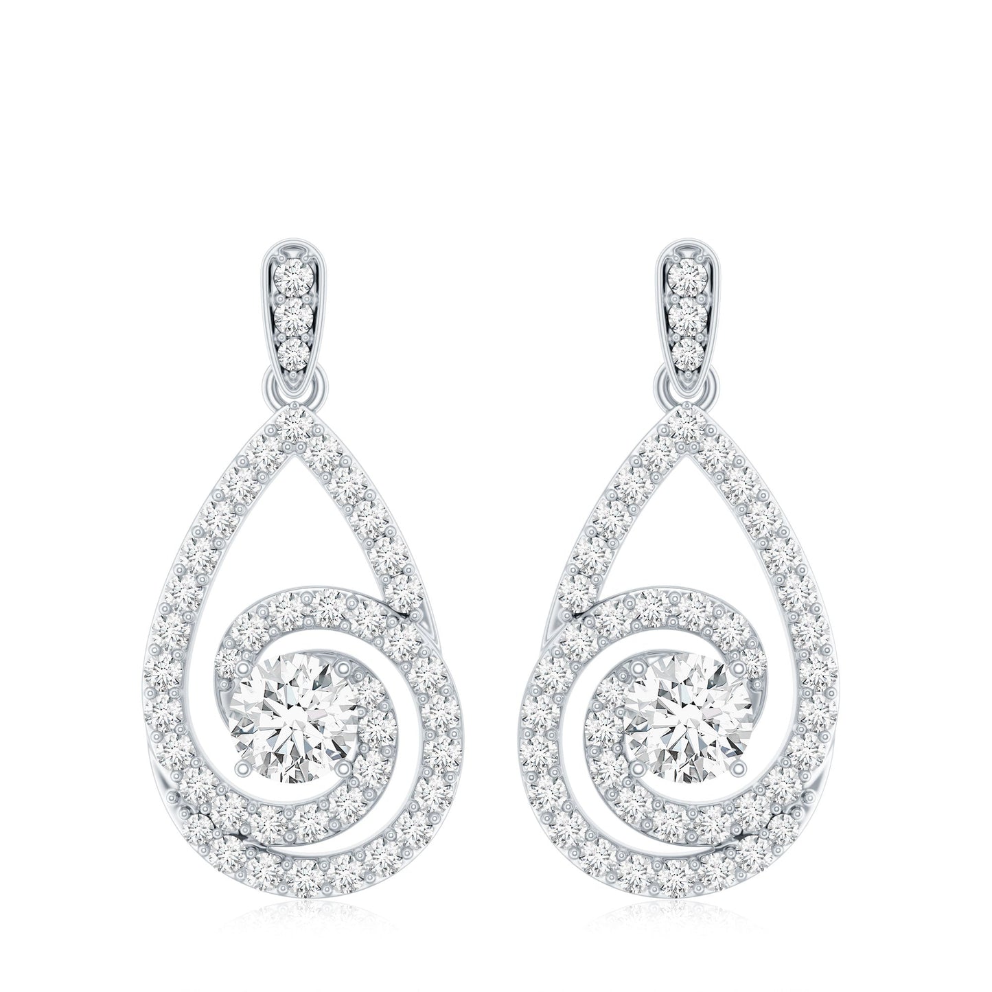 Lab Grown Diamond Swirl Earrings With Screw Back