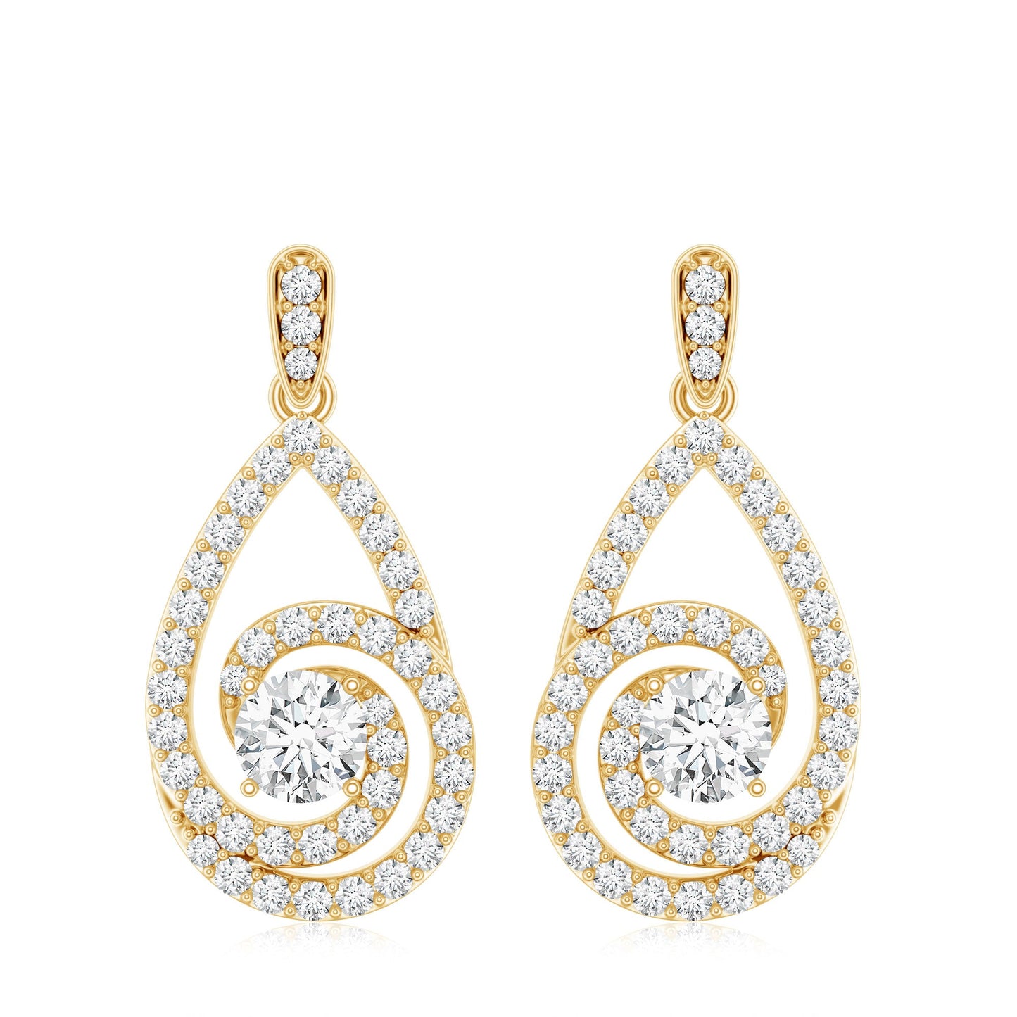 Lab Grown Diamond Swirl Earrings With Screw Back