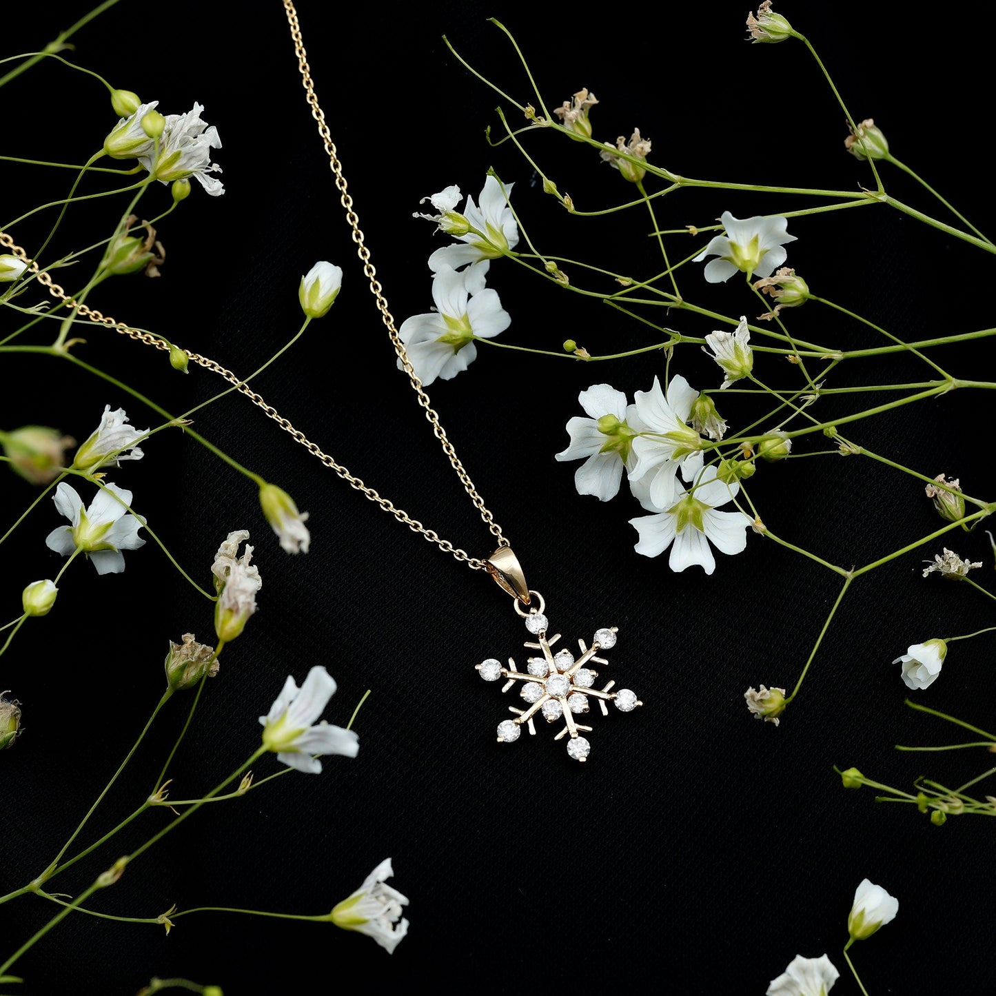 Certified Moissanite Snowflake Necklace Pendant for Women