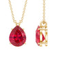 3 Carat Pear Cut Lab Grown Ruby Solitaire Pendant Necklace