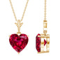 3.5 Carat Lab Grown Ruby Solitaire Heart Necklace