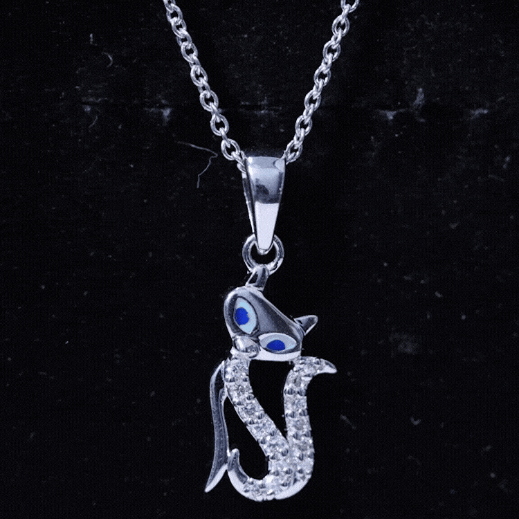 Certified Diamond Kitty Necklace For Women