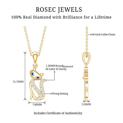 Certified Diamond Kitty Necklace For Women