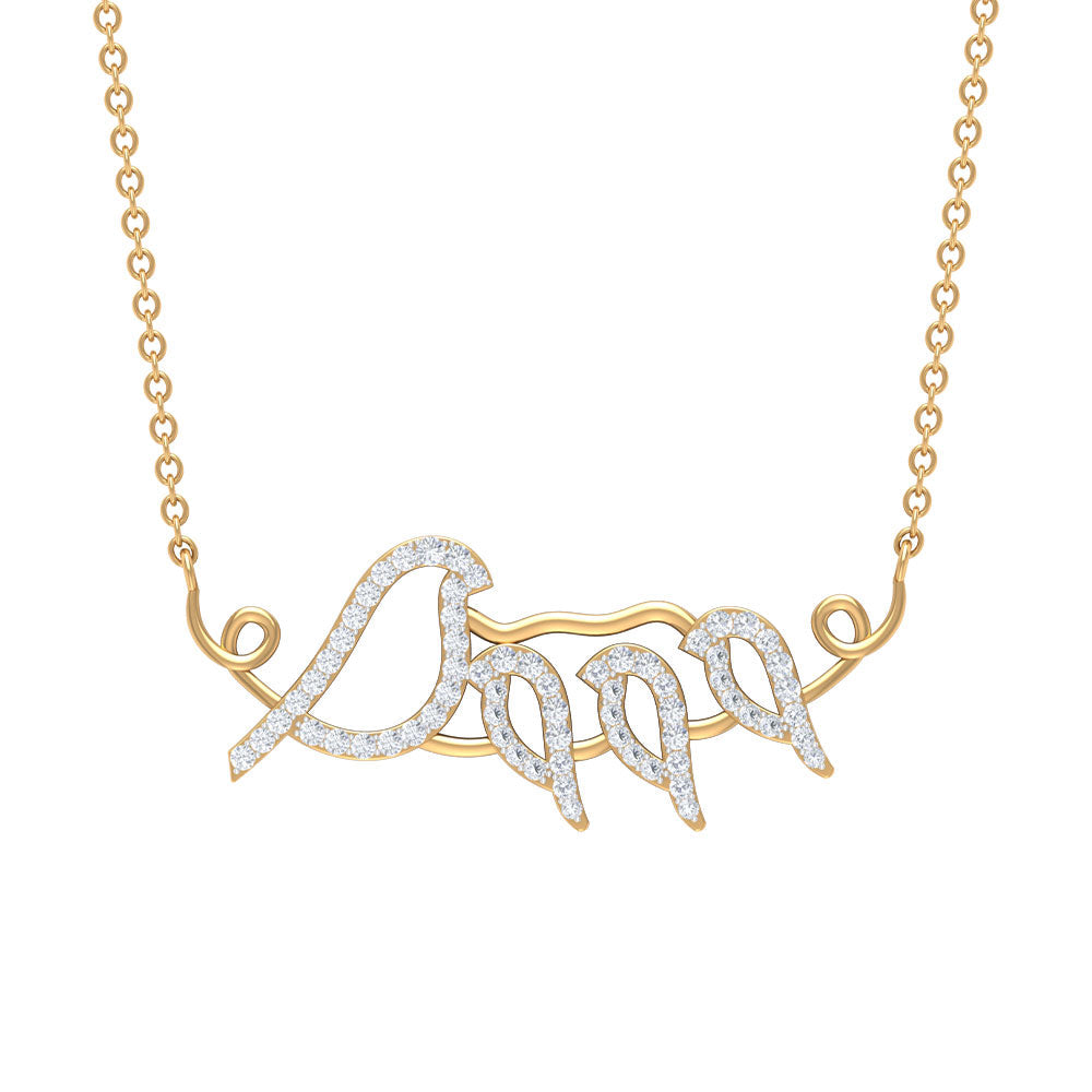 Mama Bird Necklace with Pave Set Moissanite