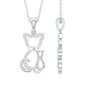 Certified Diamond Kitty Cat Pendant Necklace