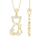 Certified Diamond Kitty Cat Pendant Necklace
