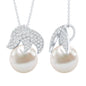 Certified Freshwater Pearl Bridal Necklace with Lab Diamond