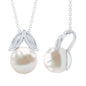 Freshwater Pearl Solitaire Pendant with Leaf