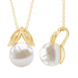 Freshwater Pearl Solitaire Pendant with Leaf