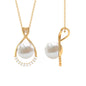 Freshwater Pearl and Diamond Pendant Necklace