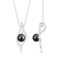 8 Carat Solitaire Black Pearl Leaf Pendant Necklace