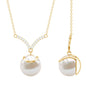 Real Freshwater Pearl Drop Necklace with Diamond