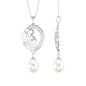 Freshwater Pearl Art Deco Drop Pendant with Diamond